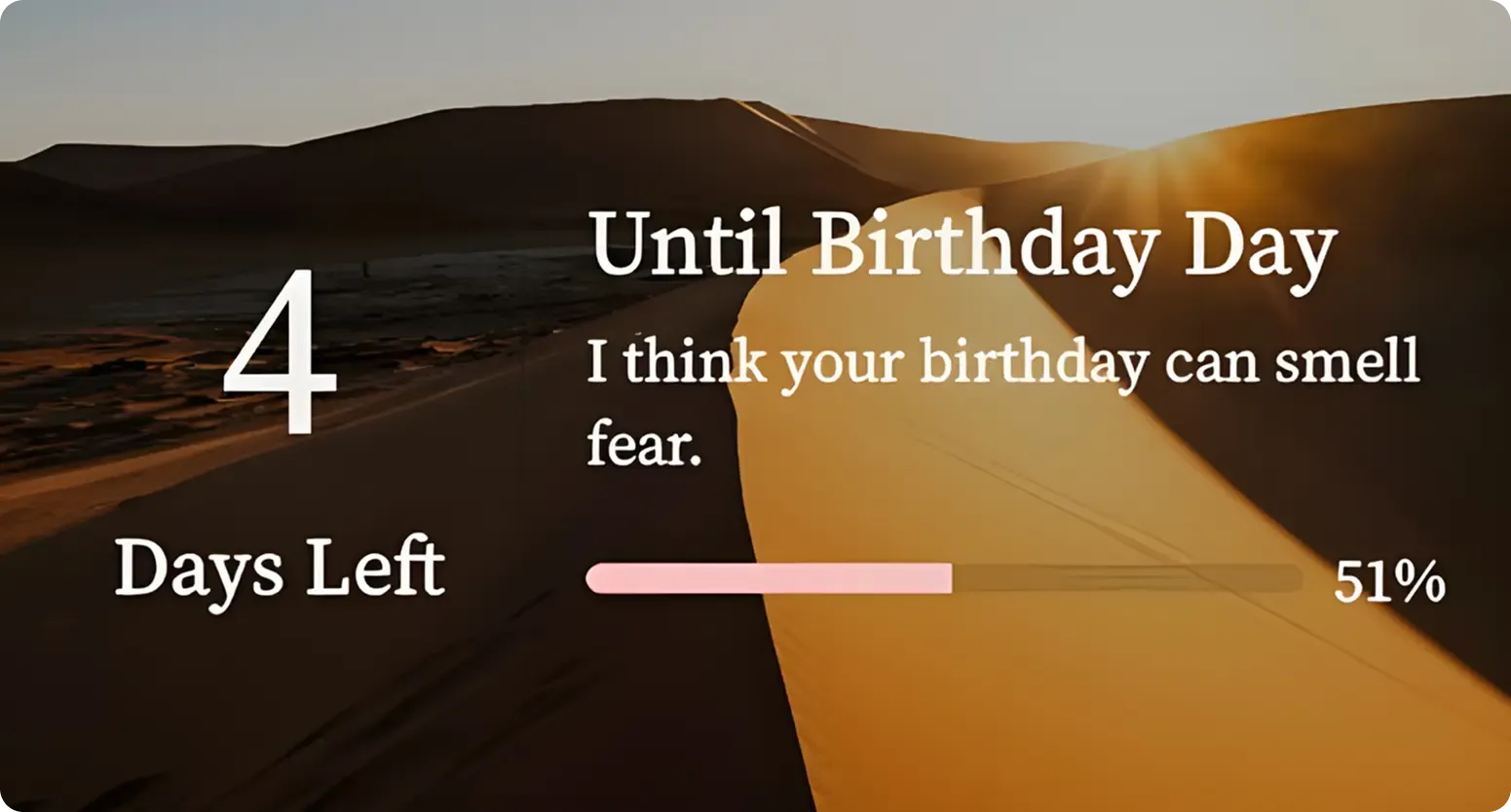 Soulful Countdown widget on Android home screen